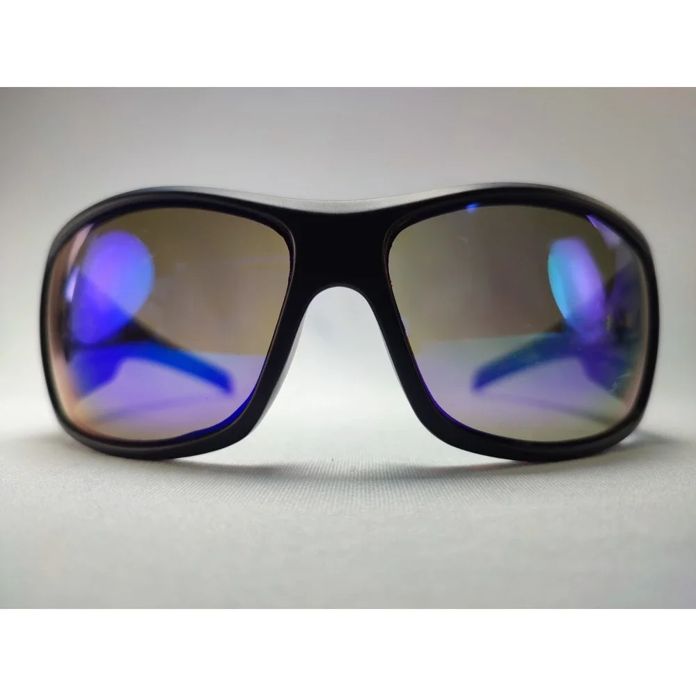 Kreedom Lincoln Tortoise Wrap Sunglasses Blue Mirror Lens Cat 3 Men